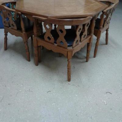 Octagon Shaped Table with 4 Chairs
