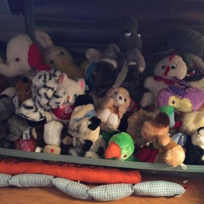 Assorted Stuffed Animals.
