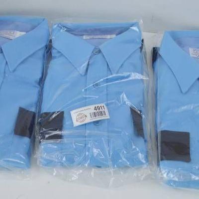 3 Blue Short Sleeve Uniform Shirts 16.5