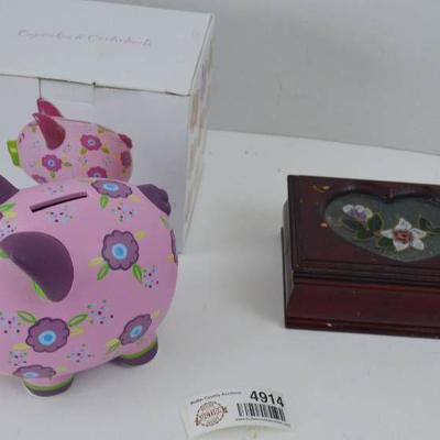 Piggy Bank and Jewelry Box