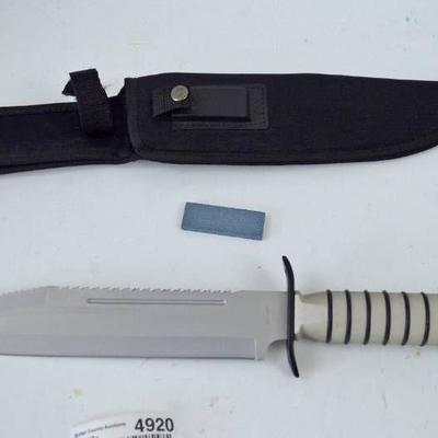 Maxam Survival Knife w Belt Loop Sheath and Sharp ...