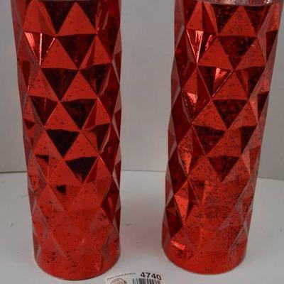 Glass Vases 11 3 4 Tall (2)