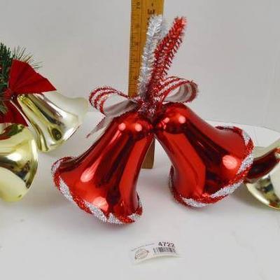 Plastic Christmas Decor Bells New With Tags 3 Gold ...