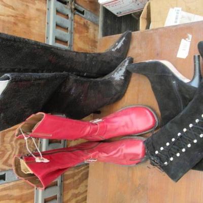 Ladies boots Lace up black boots size 5 1 2, Red ...