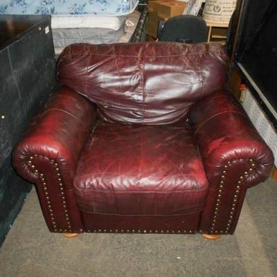 Burgundy Leather OS Chair