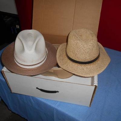 Pair of Men's Size 7 Summer Fedora Hats