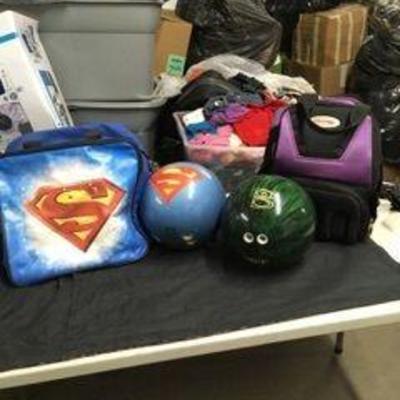 Bowling Balls and Bags Lot