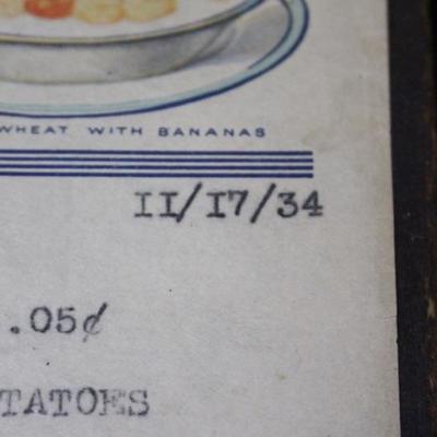 Pencil Sketch on 1930's menu
