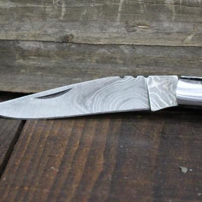 9" Damascus Folding Knife