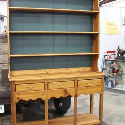 Solid Maple Hutch with green back-1960's-70's