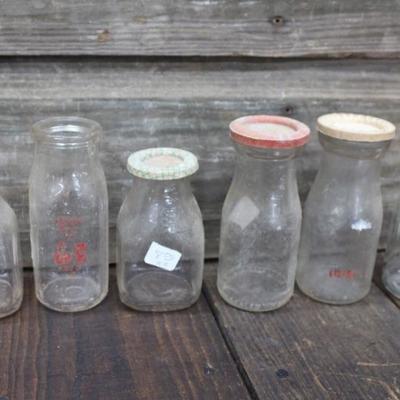 Milk bottles & crate