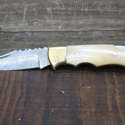 6-1/2" Damascus Folding Knife