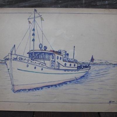 Nautical Pen Drawing
