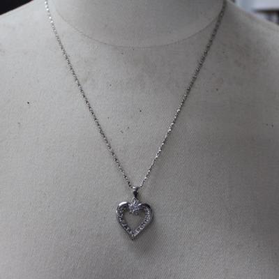 925 Sterling Silver Necklace & Heart Pendant