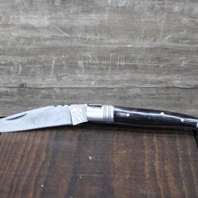 9" Damascus Folding Knife