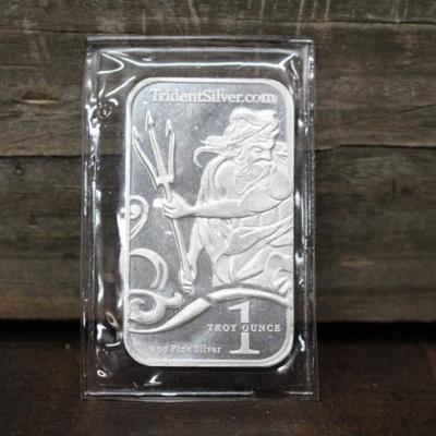 1oz Silver Trident Bar - Sealed for Mint