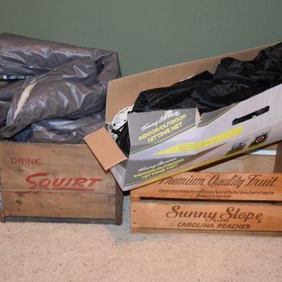 Wood Crates, Indoor/Outdoor Hitting Net