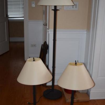 Floor Lamp & 2 Table Lamps