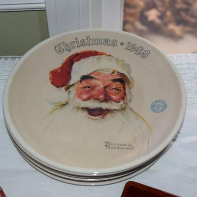 Norman Rockwell Santa Plates