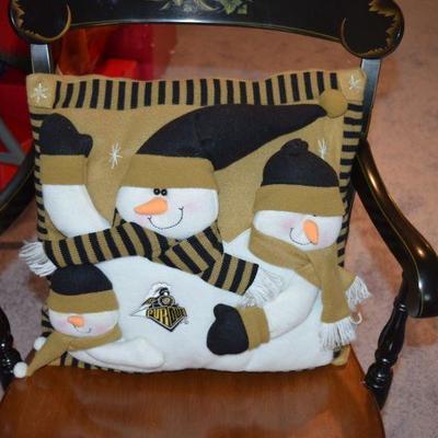 Purdue Snowman Pillow