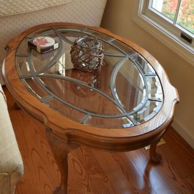 Wood and Glass Coffee Table