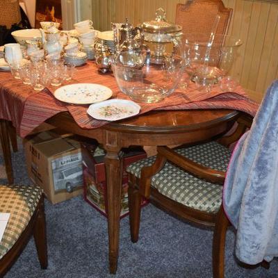 Dining Room Table and Diningware
