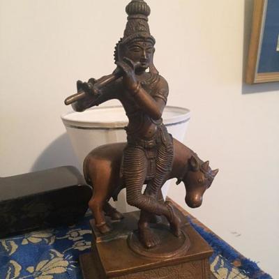 Early 20th C. Brass Statue Krishna 