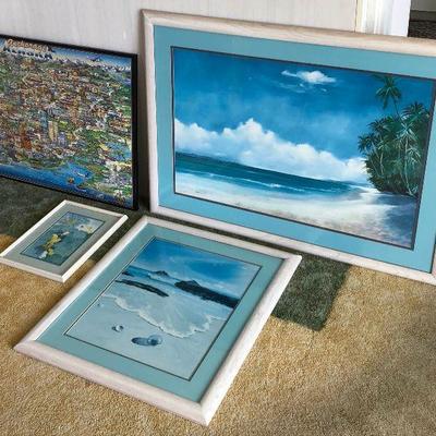 WWH009 Three Framed Art Prints and Puzzle