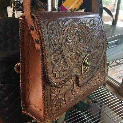 hand tooled leather purse