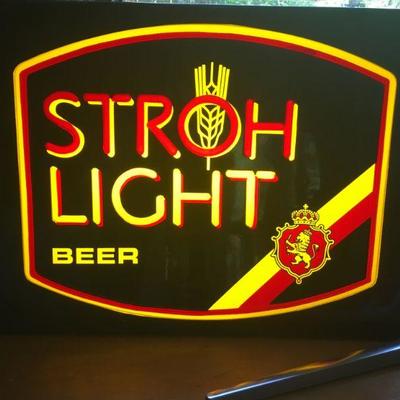 Stroh Lighted beer sign 