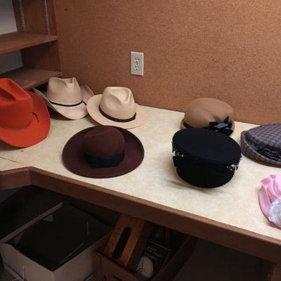 assorted vintage hats 