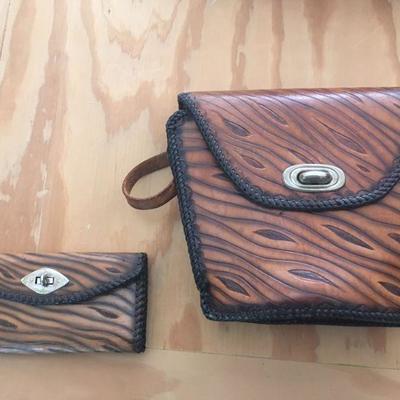 leather purse and wallet