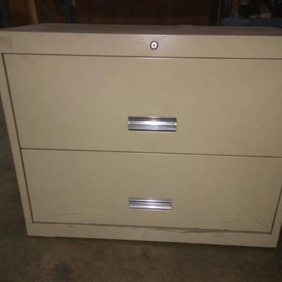 Metal Two Drawer Lateral Filing Cabinet