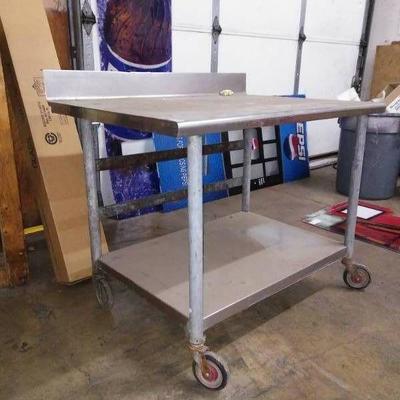 SS Rolling Prep Table with Undershelf