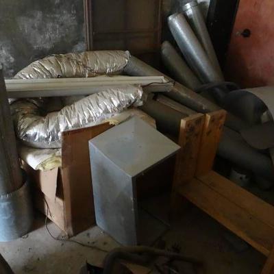 Large lot of ductwork various parts & pieces.