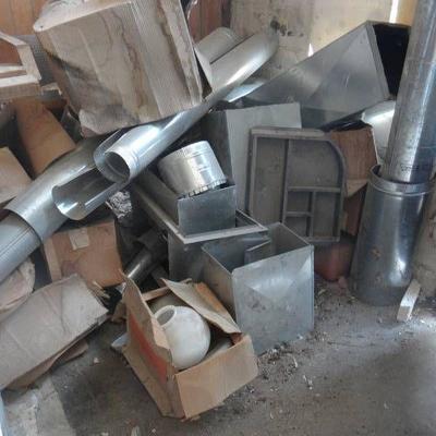 Large lot of metal ductwork various parts & pieces ...