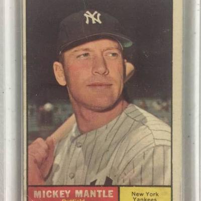 Original 1961 Topps Mickey Mantle New York Yankees ...
