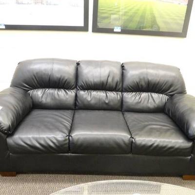 7' Black Faux Leather couch