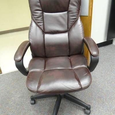 Brown Faux Leather Office Chair