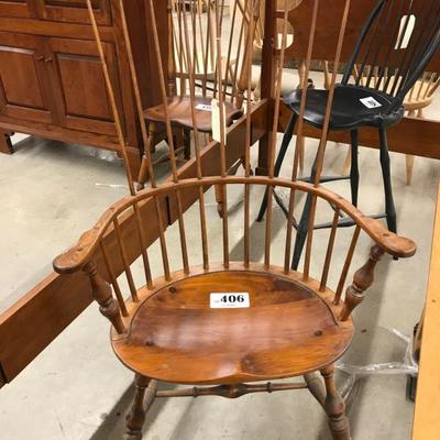 D.R.Dimes fan back Windsor armchair with carved ears