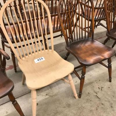 D.R. Dimes (2) English stick back bow back side chairs, unfinished
