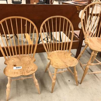 D.R.Dimes (5) assorted bow back Windsor chairs, unfinished