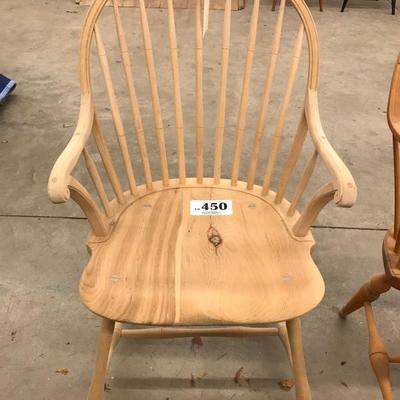 D.R. Dimes custom cox bow back arm chair, unfinished