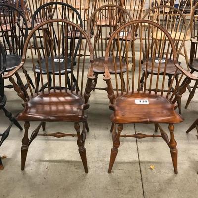 D.R. Dimes (2) continuous arm Windsor chairs