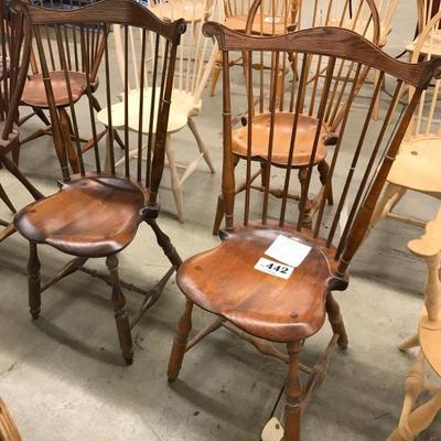 D.R. Dimes pair of Lancaster fan back side chairs