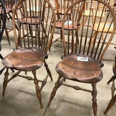 D.R. Dimes pair of Rhode Island bow back side chairs