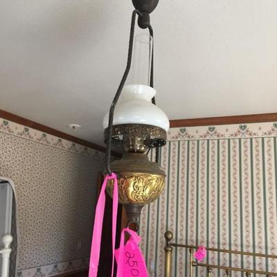 Electrified Hanging Lamp (Converted Oil Lamp