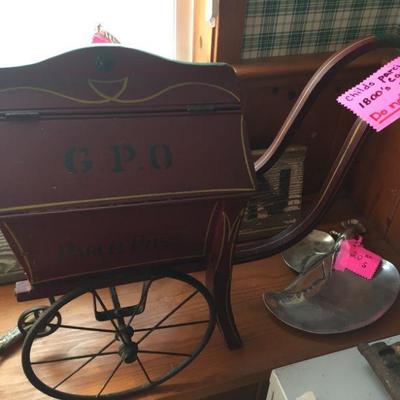 Child's push GPO mail cart.