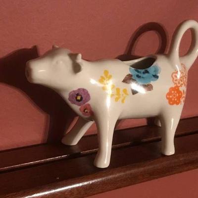 Cow creamer with floral print