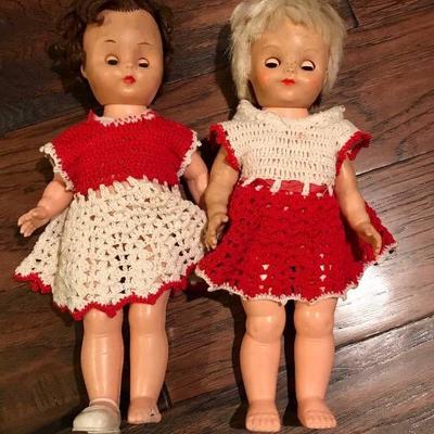 Set of Antique 13 Plastic Dolls with red & white ...